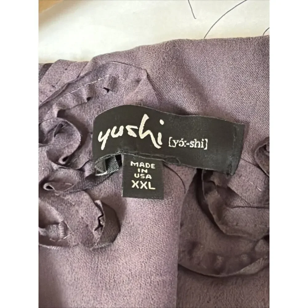 Yushi Women’s Purple Embellished Scoop Neck Jacket XXL MADE IN USA